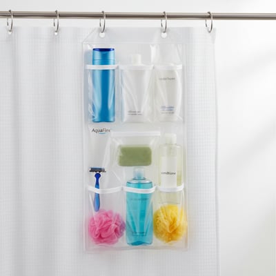 AquaFlex Shower Curtain Pocket Organizer