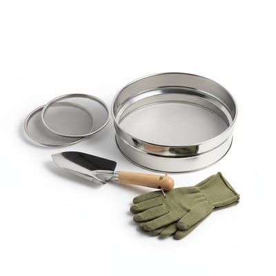Stainless Steel Garden Sieve with Interchangeable Screens