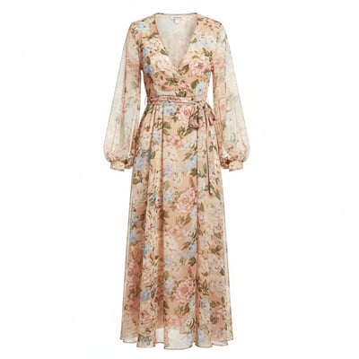 Mes Anges Wrap Style Floral Dress
