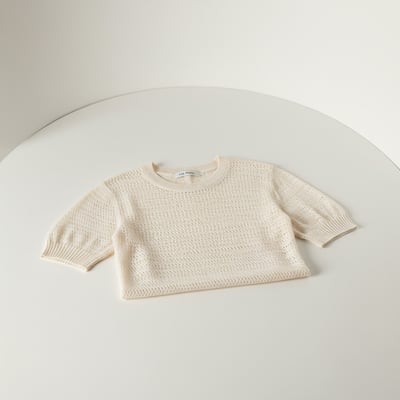 Mes Anges Lightweight Knit Short Sleeve Top