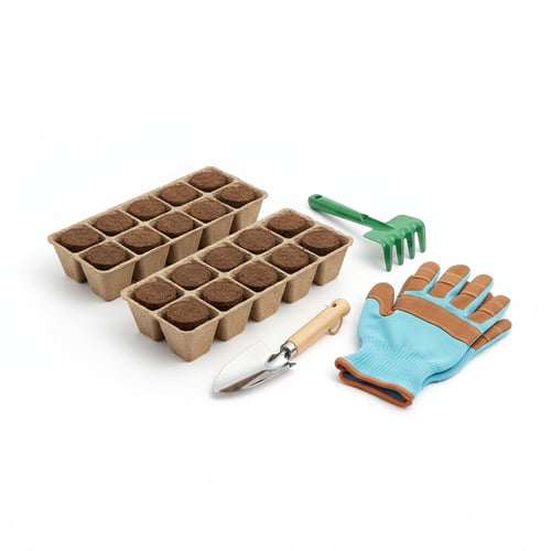 Biodegradable Seed Starting Trays with Peat Pellets