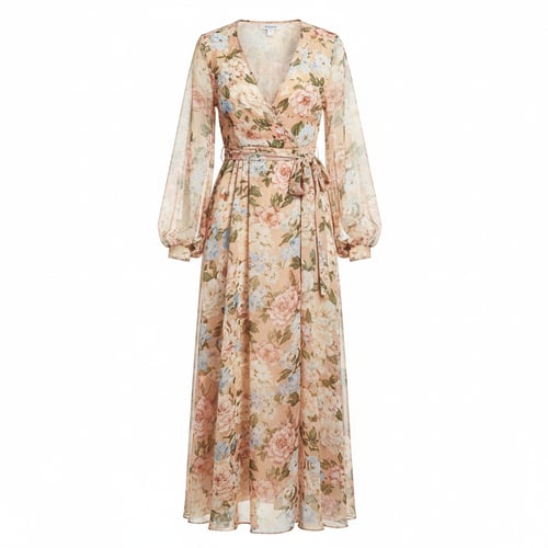 Mes Anges Wrap Style Floral Dress
