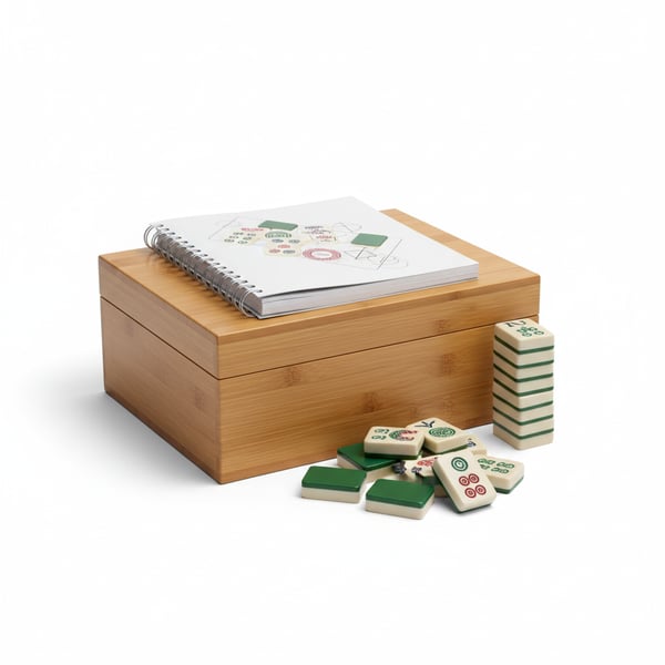 Beginner-Friendly Mahjong Set with Illustrated Guide and Standard Tiles