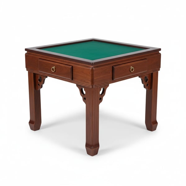 Solid Wood Mahjong Game Table Traditional Design Four Drawers