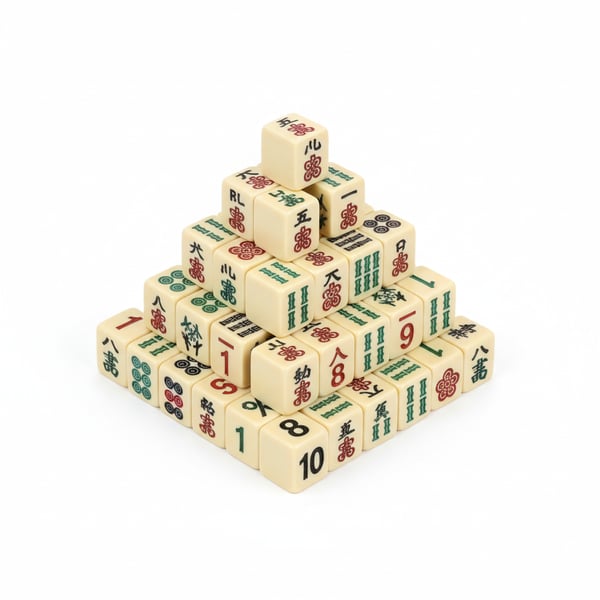 Mahjong Numbered Tiles American Style Engraved Polymer Set of 160