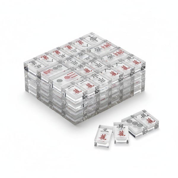 Transparent Acrylic Mahjong Tiles Unique Modern Look 144 Pieces