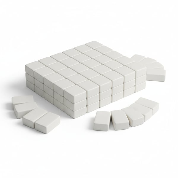 Replacement Mahjong Tiles White Melamine Standard Size Set of 144