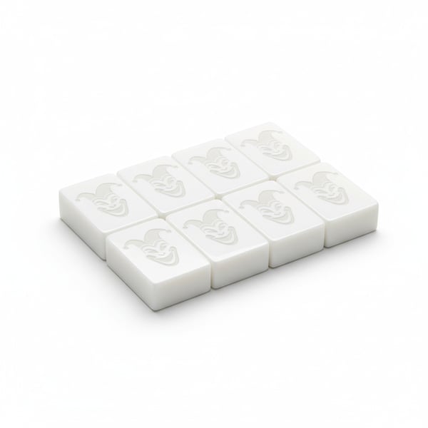American Mahjong Joker Tiles Set of 8 Engraved White Acrylic