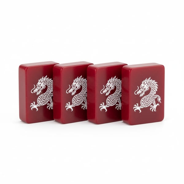 Riichi Mahjong Red Dragon Tiles Extra Thick Polymer Four Pieces