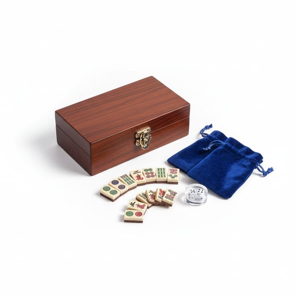 Compact Mahjong Set for Two Players Travel-Ready Mini Tiles