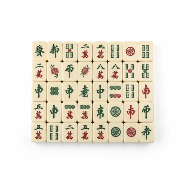 Smooth Finish Mahjong Tiles Traditional Chinese Characters 144 Count