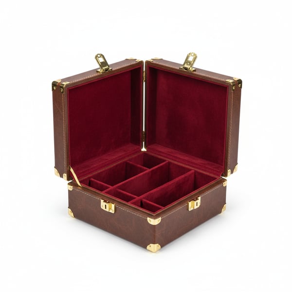 Luxurious Mahjong Carrying Case Faux Leather Exterior Velvet Lined