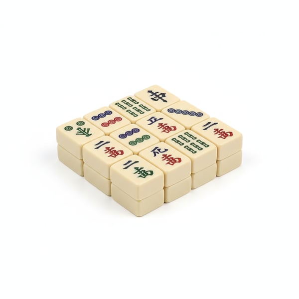 Mini Travel Mahjong Tiles Durable Plastic Compact Size Full Set