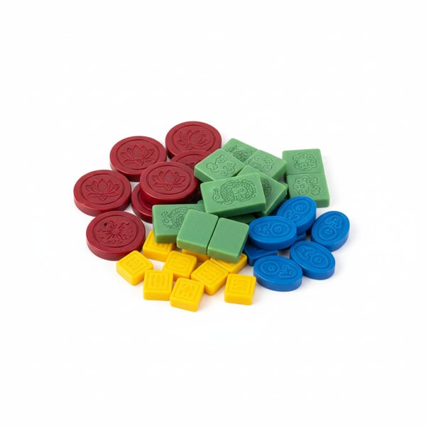 Mahjong Scoring Chips Assorted Colors Durable Plastic 100 Count
