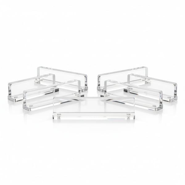 Set of Four Mahjong Racks with Pushers Clear Acrylic Material