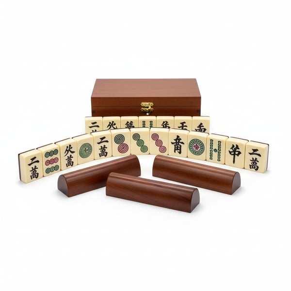 Large Print Mahjong Set for Seniors Easy-to-Read Engraved Tiles