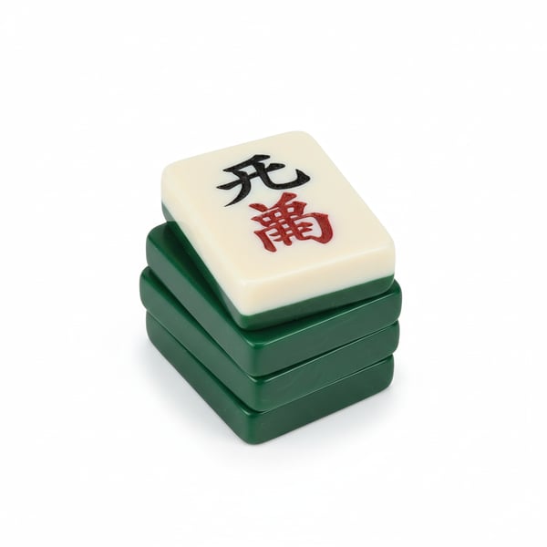 Jumbo Mahjong Tiles Large Print Green Back Visible Characters