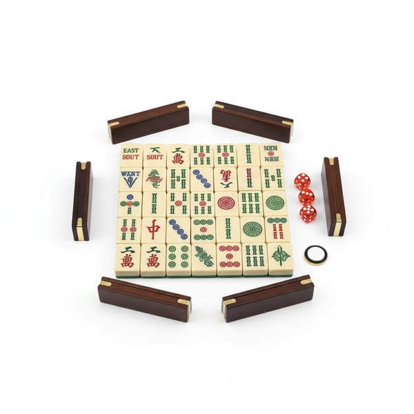 Full-Size Professional Mahjong Set with Durable Melamine Tiles