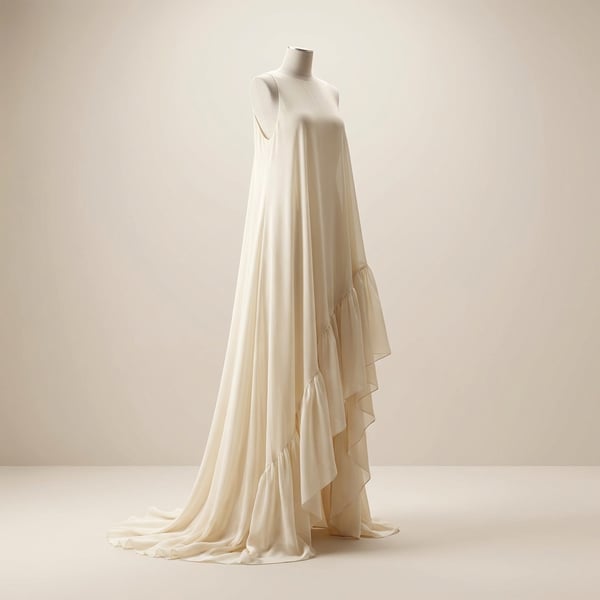 Ruffled Hem Chiffon Dress