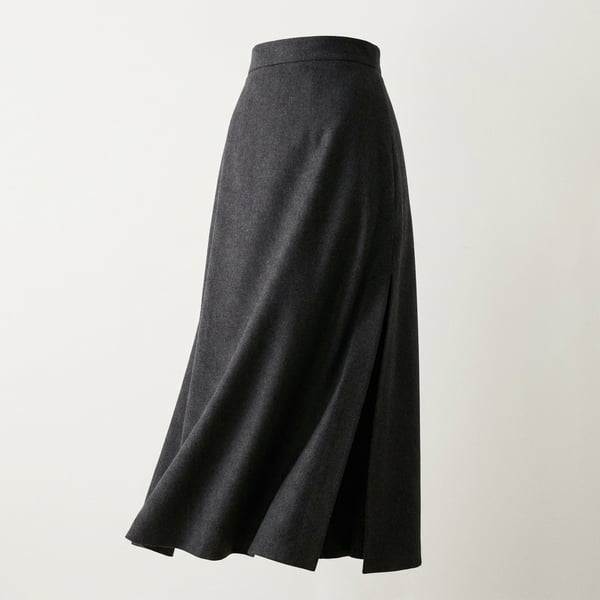 Slit Hem Midi Skirt