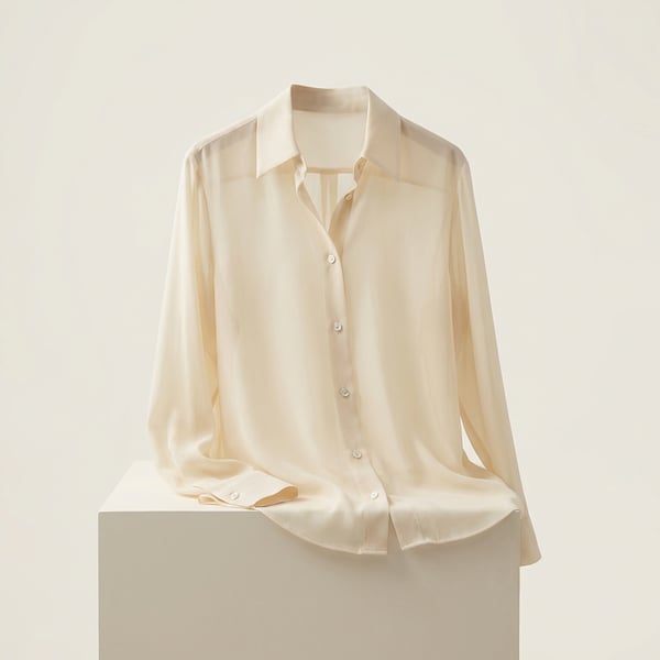 Chiffon Button-Down Shirt