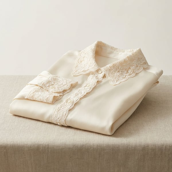 Lace Trim Feminine Blouse