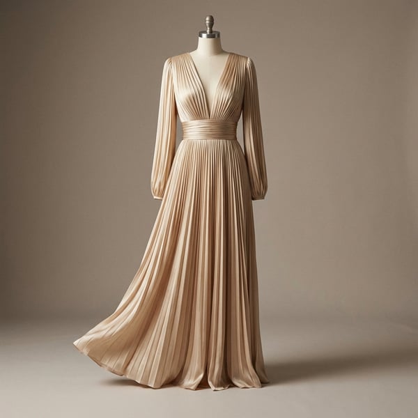 Pleated High Waist Dress