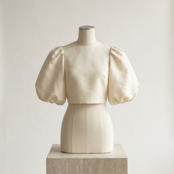 Puff Sleeve Cropped Blouse