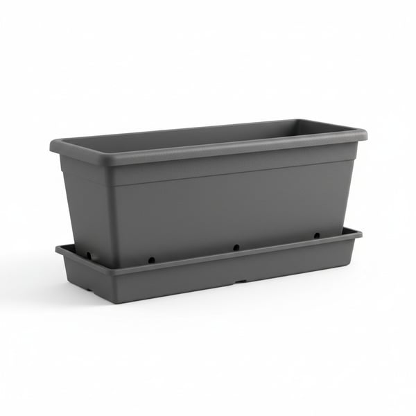 Rectangular Window Box Planter with Drainage Tray