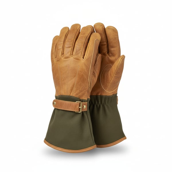 Thorn-Proof Leather Gardening Gloves with Gauntlet Cuffs