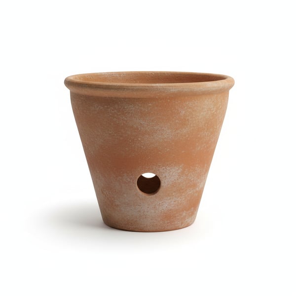 Large Terracotta Clay Pot with Drainage Hole for Outdoor Plants