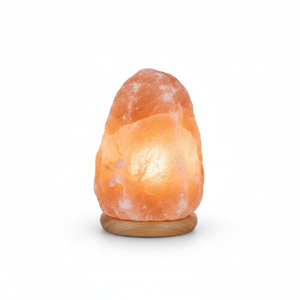 Himalayan Salt Lamp with Natural Wooden Base Soft Glow
