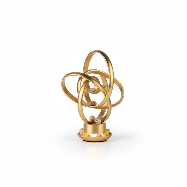 Modern Abstract Gold Metal Sculpture Desk Accent Piece