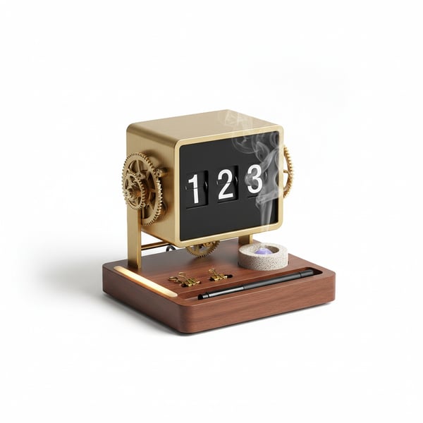 Retro Flip Clock Mechanical Desktop Gadget Home Office