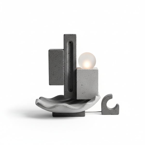 Decorative Concrete Incense Holder Modern Abstract Style