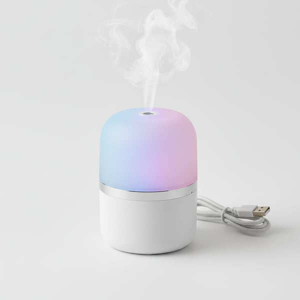 Mini USB Desktop Humidifier with Colorful LED Night Light