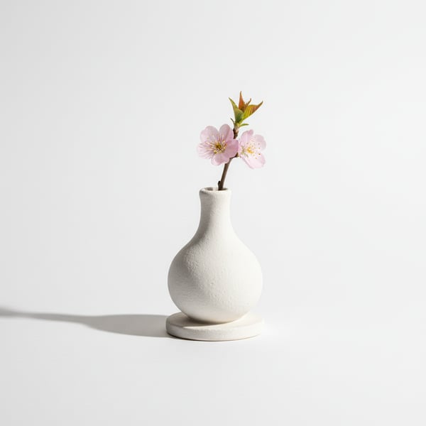 Nordic Style White Ceramic Vase Tiny Bud Flower Holder