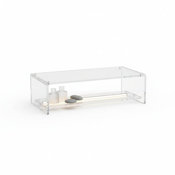 Minimalist Acrylic Monitor Stand with Storage Space