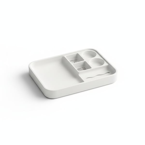 Nordic Style White Plastic Desk Tray for Office Supplies