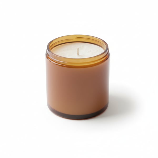 Natural Soy Wax Scented Candle in Amber Glass Jar Lavender
