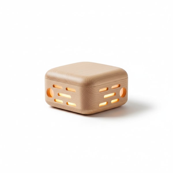 Compact Wooden Cable Management Box for Desk Wires