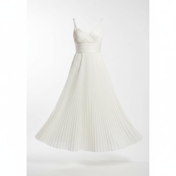 Mes Anges Pleated A-Line Midi Dress