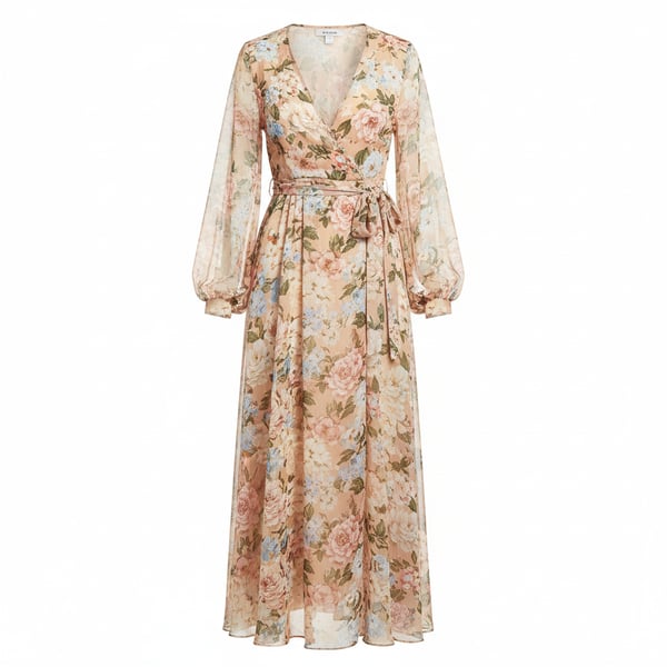 Mes Anges Wrap Style Floral Dress