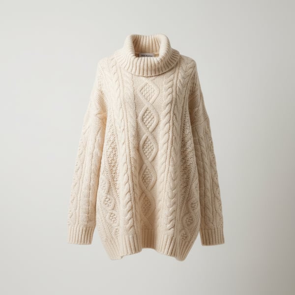 Mes Anges Cable Knit Oversized Pullover