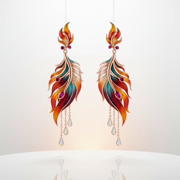 Phoenix Feather Earrings