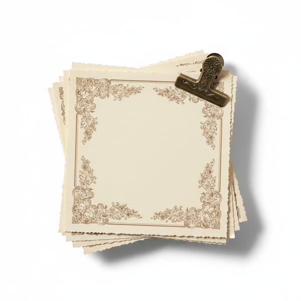 Vintage Style Memo Notes with Decorative Borders