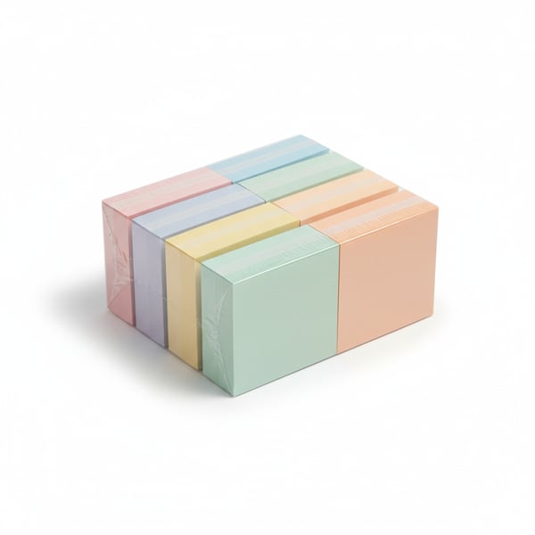 Pastel Toned Square Self-Stick Notes 6-Pack