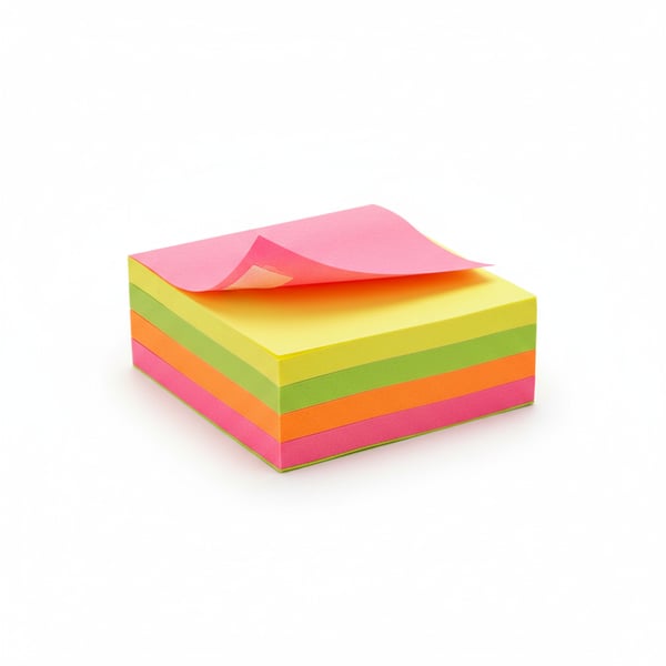 Small Square Sticky Notes in Bright Neon Colors