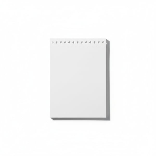 Minimalist White Perforated Memo Pads 5x7 Inch