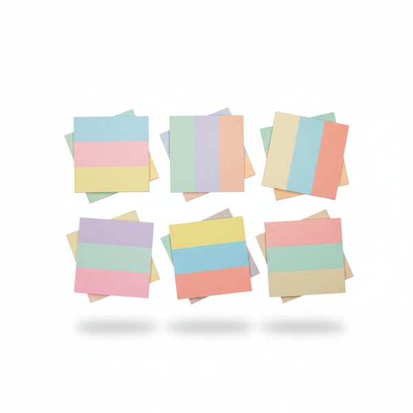 Pastel Color Blocking Sticky Notes Multi-Pack